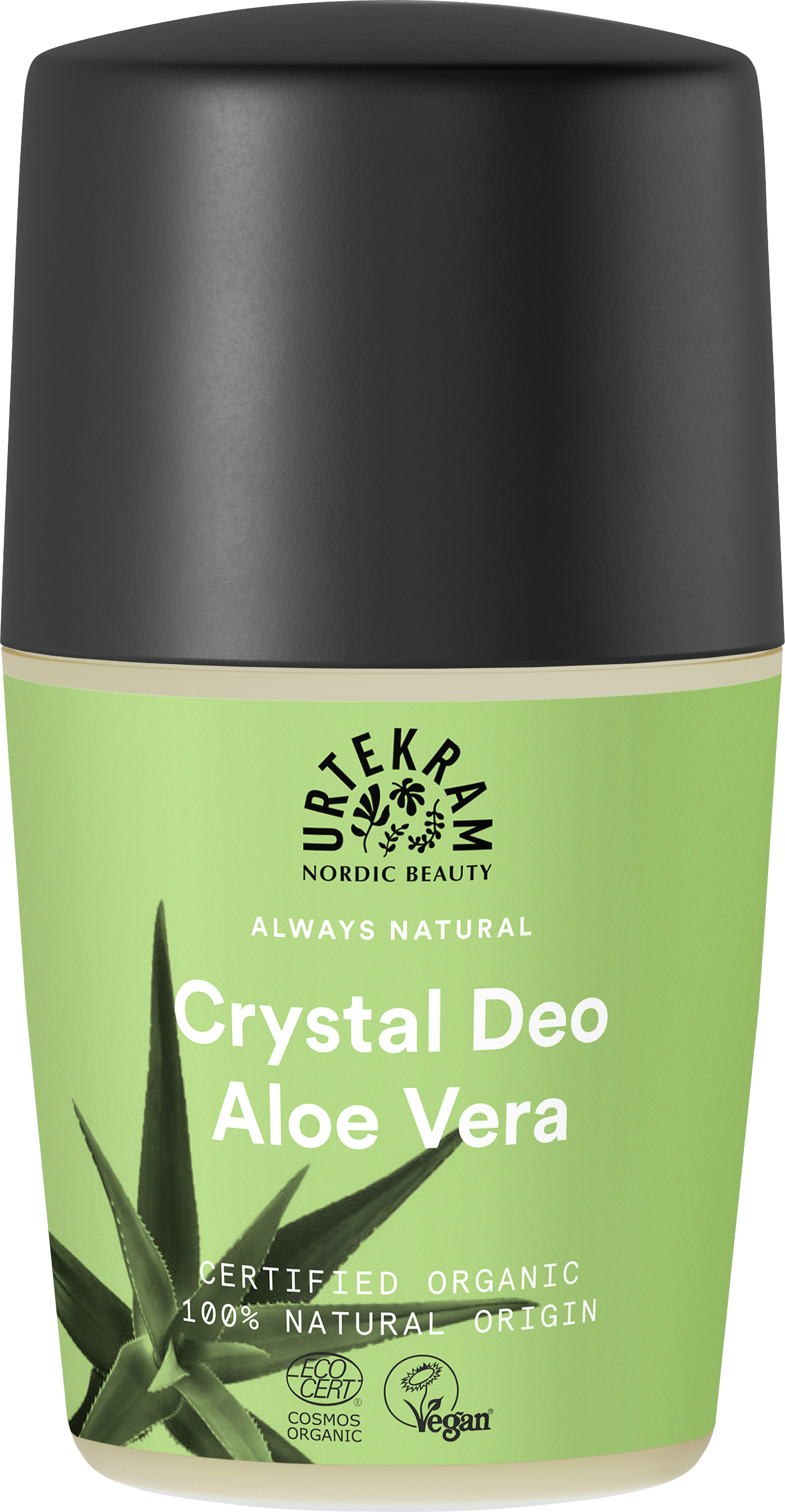 Urtekram Aloe Vera Crystal Deodorantti 50 ml, mineraalisuolainen luomudeodorantti