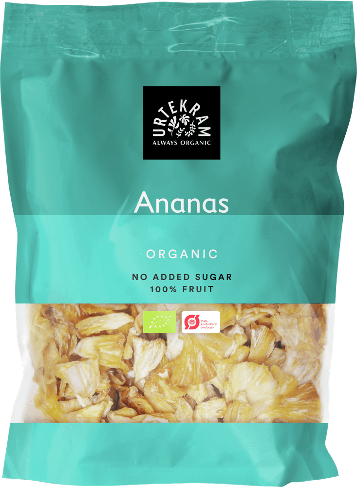 Urtekram Luomu Ananas, tuotepakkaus 70 g