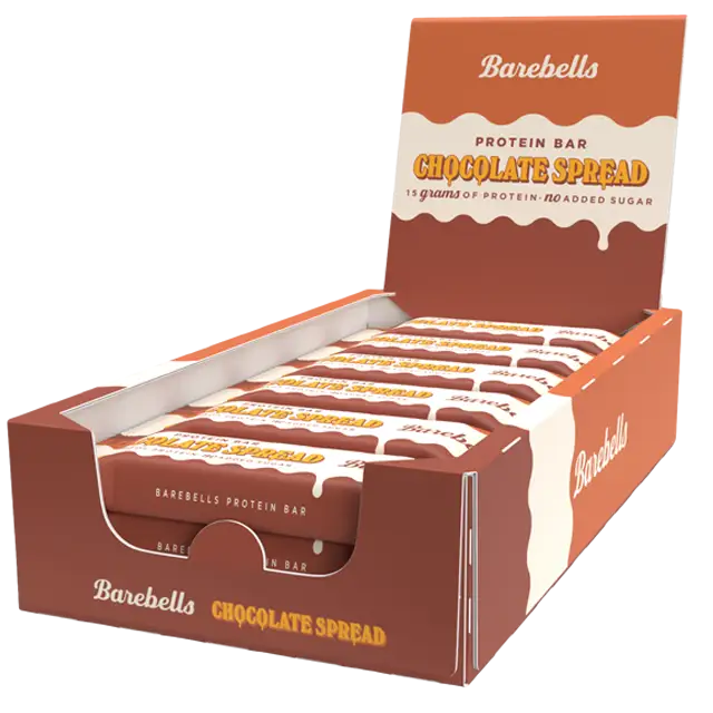 Barebells Chocolate Spread -proteiinipatukoiden myyntilaatikko