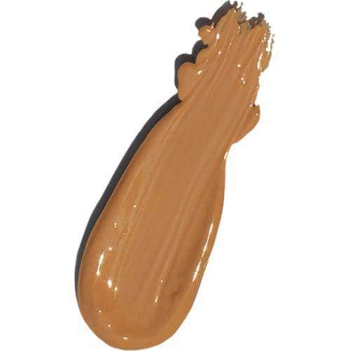 MÁDARA Skin Equal Meikkivoide, sävy Golden Sand; sivellys kosteuttavaa, nestemäistä meikkivoidetta sileällä, kiiltävällä pinnalla valkoisella taustalla; vaaleanbeige väri, ei näkyvää pakkausta tai etikettiä; kirkas, valkoinen tausta; ei käsiä, ihmisiä tai rekvisiittaa, vain meikkivoidenäyte lähikuvassa.