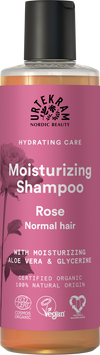 Urtekram Ruusu Shampoo 250 ml, kosteuttava luomushampoo ruusun tuoksulla