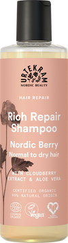 Urtekram Nordic Berry Rich Repair Shampoo 250 ml, tehokosteuttava luomushampoo