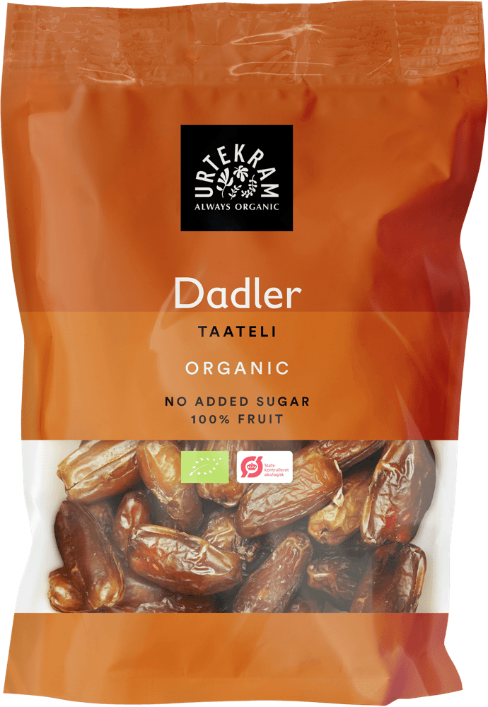 Urtekram Luomu Taateli, tuotepakkaus 150 g