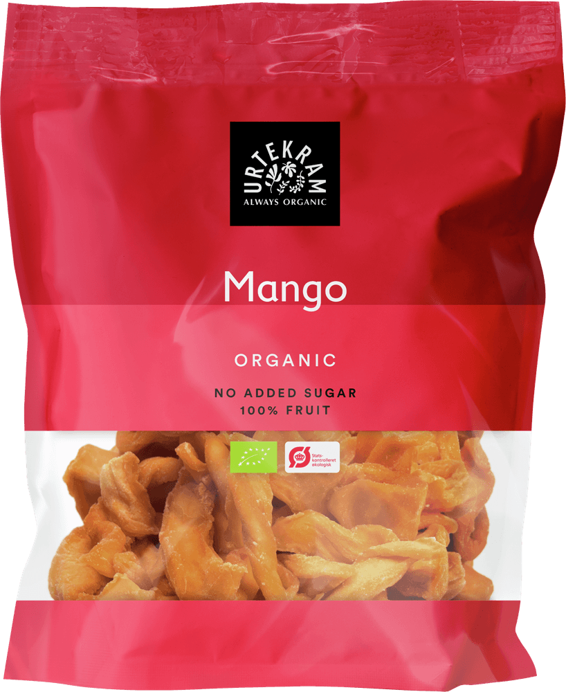 Urtekram Luomu Mango, tuotepakkaus 90 g