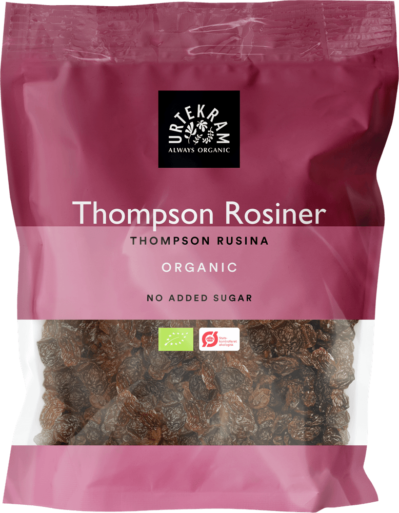 Urtekram Luomu Thompson Rusina, tuotepakkaus 200 g
