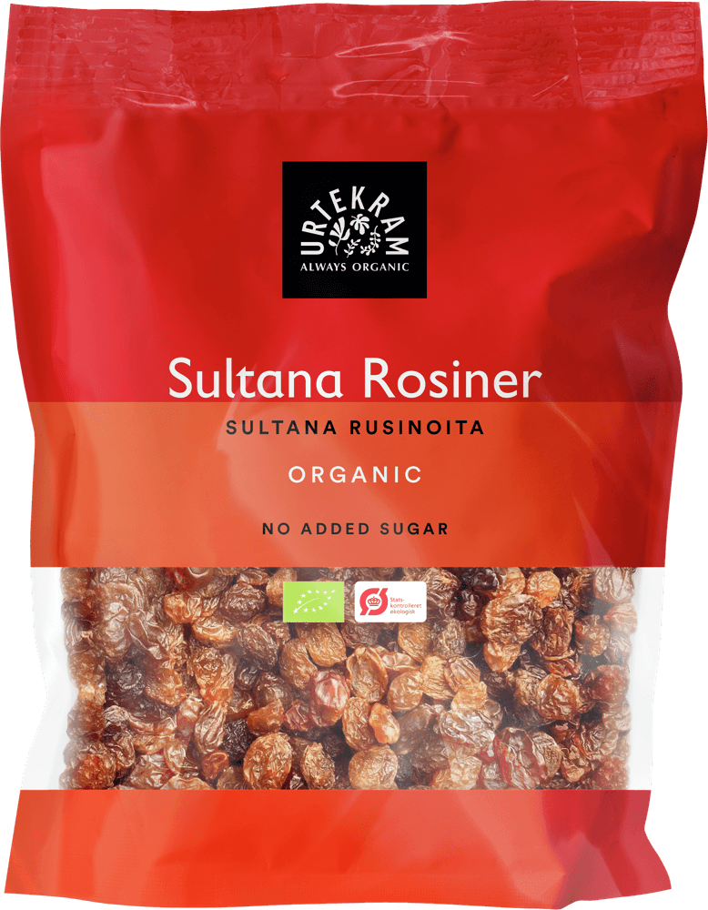 Urtekram Luomu Sultanarusina, tuotepakkaus 200 g