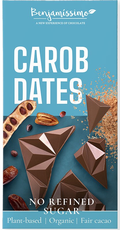 Benjamissimo Luomu Suklaa Carob & Taateli 60 g -patukka