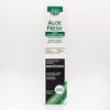 ESI Aloe Fresh Whitening Hammastahna; suorakulmainen laatikko ESI Aloe Fresh Whitening -hammastahnaa, vihrein yksityiskohdin, aloelehtikuva ja tekstiä 100-prosenttisesta luonnollisesta koostumuksesta ja vahvasta mintunmausta tehokkaan valkaisun tueksi; pakkaus on kiiltäväpintainen lihavalla groteskifontilla valkoisena ja vihreänä; huomattavassa tekstissä tuotenimi ja keskeiset ominaisuudet; ei ihmisiä tai käsiä näkyvissä; tausta valkoinen studiotuotekuvassa.