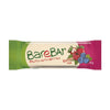 A BareBar snack bar in Berry Mix flavor, featuring images of raspberries and blueberries on the wrapper. The packaging is rectangular with crimped edges and is mainly green, cream, and pink with a matte finish. Bold sans-serif font displays product name and flavor. The bar weighs 40g. Photographed against a plain white background; no people or props are present.