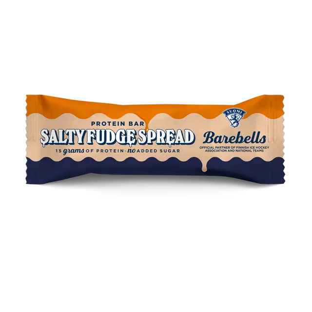 Barebells Salty Fudge Spread -proteiinipatukka, 15 g proteiinia, ei lisättyä sokeria