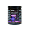 A jar of Biomed Lion’s Mane capsules with neurolipids. The cylindrical plastic jar has a black and purple matte label wrapped around it, which displays both Finnish and English text in clear sans serif font, along with a stylized mushroom illustration. The label specifies the jar contains 90 capsules. The product is set against a plain, light background with no people or hands visible.