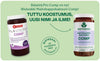 Bioteekki Maitohappobakteeri Comp; kaksi ravintolisäpulloa vierekkäin, vasemmalla "BalanticPro Comp" ja oikealla "Bioteekki Maitohappobakteeri Comp"; molemmat valkoista muovia painetuin ympärikiertävin etiketein, toisessa siniset ja toisessa vihreät sävyt; mattapintaiset sylinterinmuotoiset pullot; serifi- ja groteskikirjasin lihavoituna; suomenkielinen teksti kertoo uudesta nimestä, ulkonäöstä ja koostumuksesta; valkoinen tausta, ei ihmisiä kuvassa.