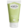 Boreas DEO Jalkavoide; vihreä ja valkoinen tuubi tekstillä ”Boreas foot cream, 75ml”, teksti ”DEO jalkavoide” ja ”fotkräm DEO” sekä pieni jalanjälkikuvake alaosassa; muovinen tuubi pystyssä mattapinnalla ja valkoinen korkki; groteskikirjasin tummanvihreänä ja mustana; tuote yksin vaalealla, tasaisella taustalla; ei ihmisiä tai esineitä näkyvissä.
