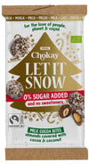 Chokay Let It Snow -mantelit maitosuklaa- ja kookoskuorrutteessa, jouluinen pakkaus
