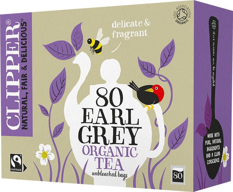 Clipper Luomu Earl Grey 80 pussia – iso pakkaus Reilun kaupan luomua Earl Greytä