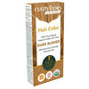 Cultivators Kasvihiusväri Dark Blonde; rasia tekstillä "Cultivators Dark Blonde Hair Color", korostaa 100-prosenttista kasvipohjaisuutta, luomua ja tehokasta harmaan peittoa; pakkauksessa ekosertifiointilogoja alareunassa luonnollisia ainesosia korostaen; suorakulmainen pahvirasia mattapinnalla, pääväriteema ruskea ja vihreä; suurimmaksi osaksi groteskitypografiaa eri kokoina, tuotenimi keskitettynä etuosaan; rasia pystyssä valkoisella taustalla, ei ihmisiä tai lisäesineitä.