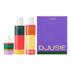 Djusie Full Bloom Box -ihonhoitosetti: Fruit Glaze -kasvoöljy, Acid Bloom -hoitoneste, Liquid Silk -puhdistusöljy ja violetti lahjarasia