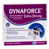 DYNAFORCE Extra Strong -tablettipakkaus, kiipeilijä vuorella, Suomen lippu, suomeksi ja ruotsiksi tietoa ruusujuuresta (Rhodiola rosea), 60 tablettia; punainen-valkoinen mattapintainen rasia mustin korostuksin