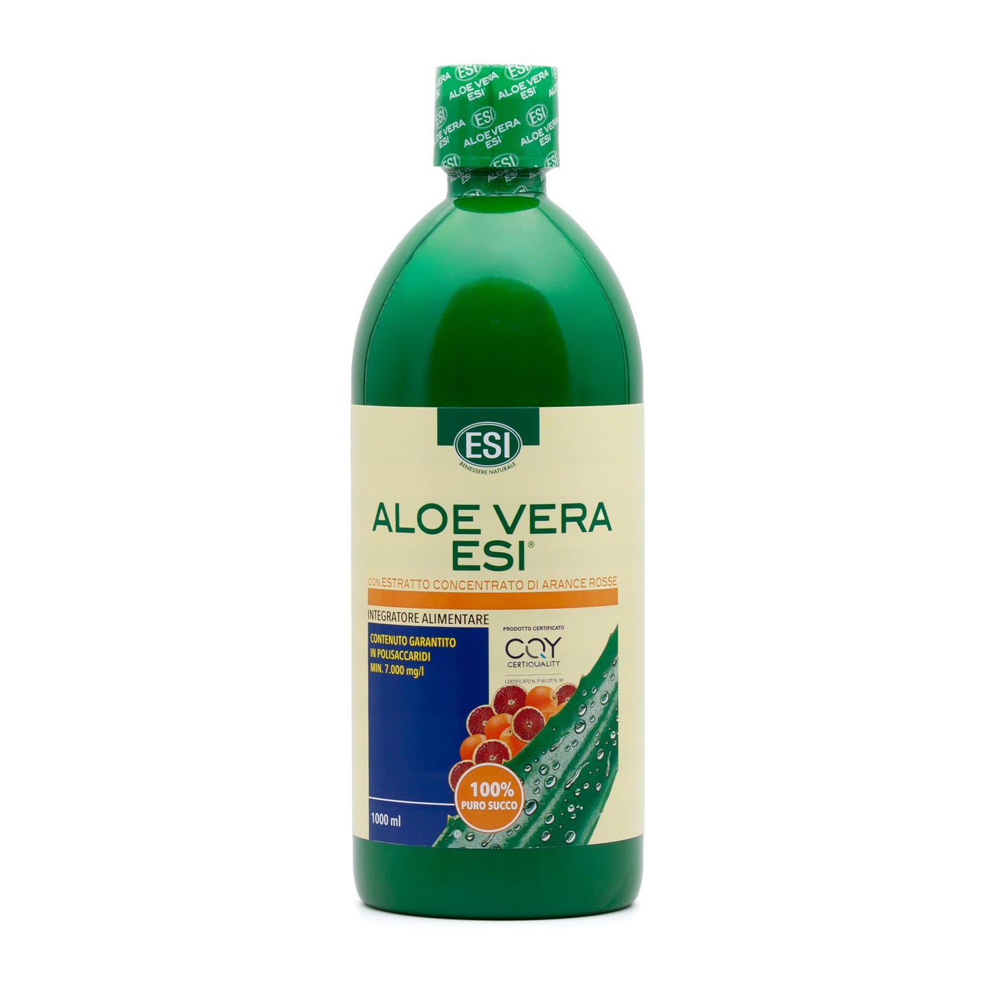 Aloe Vera ESI + veriappelsiini täysmehu 1000 ml – kylmäpuristettu aloe vera -mehu, vegaaninen
