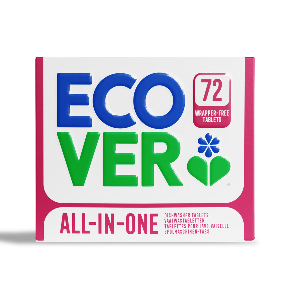 Ecover All-In-One konetiskitabletit Citrus 72 kpl pakkaus edestä