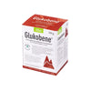 A box of Elixi Glukobene supplement, 300g, with Finnish text on a white and red package featuring a mountain graphic and the green Elixi logo, photographed against a plain white background. Rectangular box with matte finish; large bold typography for product name in red, smaller text detailing contents; green logo stands out on top half. No people or other objects are present. The packaging clearly highlights the mountain motif alongside the distinctive branding.