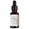 A brown glass dropper bottle labeled Blue Velvet Ceramide Serum by Evolve Organic Beauty, designed for dry or sensitive skin. Bottle has a black rubber top and matte white label with black sans-serif text listing natural ingredients and volume as 30ml (1 fl oz). The packaging is cylindrical. Background is plain white, with no people or hands visible. Shot is front-facing product photo.