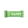 Foodin Dandy Candy Date Bar Sour Apple: vihreä 35 g:n välipalapatukka tekstillä "Dandy Sour Apple" pisarakuvioin; pakkaus on mattaa muovia, suorakulmainen ja saumoilla suljettu; pääetiketissä teksti "Candy Date Bar", "No Added Sugar", Foodin-logo ja pieni Suomen lippu selkeällä groteskikirjasimella; valkoinen tausta, ei ihmisiä tai rekvisiittaa näkyvissä.