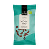 A turquoise and white bag labeled Foodin LUOMU KIDNEY-PAPU displays red kidney beans and organic certification, featuring a clear window that reveals the beans inside. The package has a matte surface, rectangular upright shape, and printed text in sans serif font. Weight 500g is indicated on the front. No people or background elements are visible.