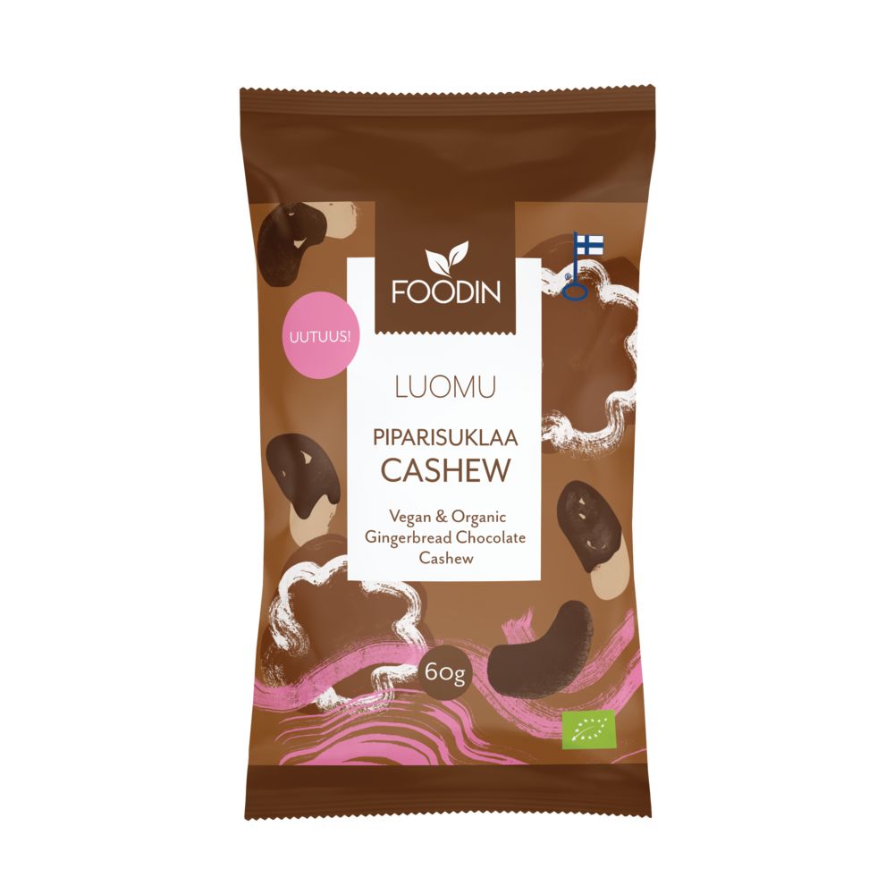 Foodin Luomu Piparisuklaacashew-Foodin-Hyvinvoinnin Tavaratalo