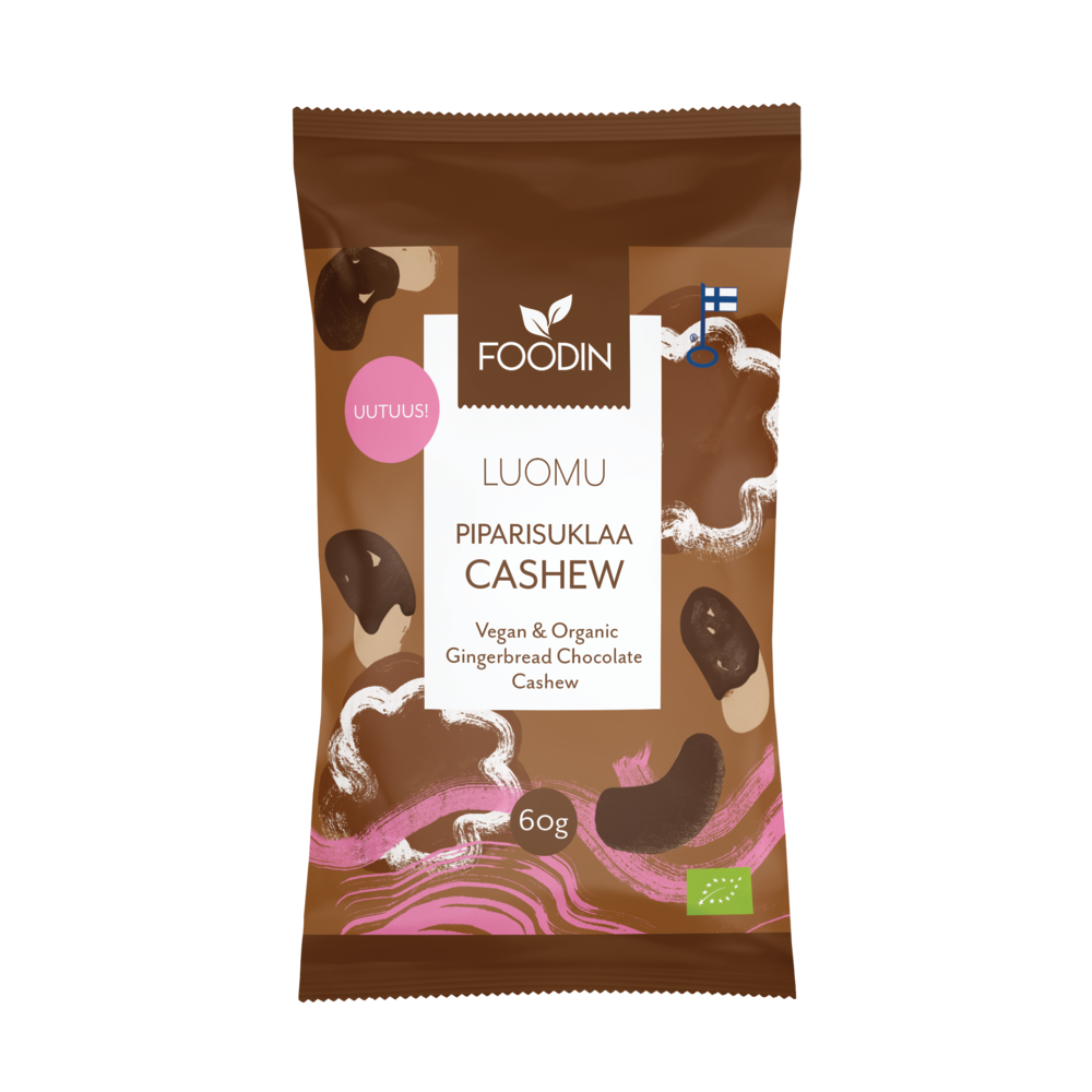 Foodin Luomu Piparisuklaacashew-Foodin-Hyvinvoinnin Tavaratalo