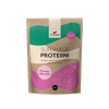 Foodin Supervege Kasviproteiinisekoitus Mansikka-Valkosuklaa: 600 g:n pussi Foodin Supervege Proteiini -kasviproteiinisekoitusta mansikka-valkosuklaamaulla, vihreitä, beigejä ja pinkkejä designelementtejä etuosassa sekä tuotetietoa suomeksi ja englanniksi; joustava pakkaus on mattapintainen ja suorakulmainen uudelleensuljettavalla yläosalla; tuotenimi näkyy selkeällä lihavoidulla kirjasimella; valkoinen tausta, ei ihmisiä tai esineitä näkyvissä.