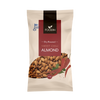 Foodin Sweet Chili Almonds; beige pakkaus Foodin Dry Roasted Sweet Chili Almonds -manteleita, 110 g, etusivulla kuva manteleista ja punaisista chilipaprikoista; vasemmassa yläkulmassa pieni Suomen lipun symboli korostaen alkuperää; pakkaus mattapintainen ja suorakaiteen muotoinen pyöristetyin reunoin; etikettiteksti yksinkertaisella groteskilla valkoisena ja tummanruskeana; kuva pelkästä tuotteesta tasaisella valkoisella taustalla, ei ihmisiä tai käsiä.