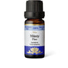 A small brown bottle with a black cap, labeled Aito Mänty Pine Essential Oil, 100%. Ingredients: Pinus sylvestris with blue accents and a flower graphic on the label, highlighting its pure essential oil content. The label uses mostly sans-serif font and has blue decorative elements. The bottle is cylindrical and appears to be glass with a matte or semi-gloss finish. The image shows only the product against a plain background, no people or hands are present.