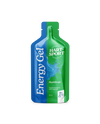 Hart-Sport Energy Gel Multifruit; sininen ja vihreä pussi tekstillä ”Hart-Sport Energy Gel Multifruit”, roiskeaihe ja englannin- sekä suomenkielistä tekstiä, sisältää 30 g energiageeliä; suorakaiteen muotoinen taipuisa muovipussi kiiltäväpinnalla; etiketissä lihavoitua groteskifonttia valkoisella ja keltaisella; tuotenimi keskitetty etusivulle; ei ihmisiä tai käsiä; tausta tasainen valkoinen; lähikuva suoraan edestä.