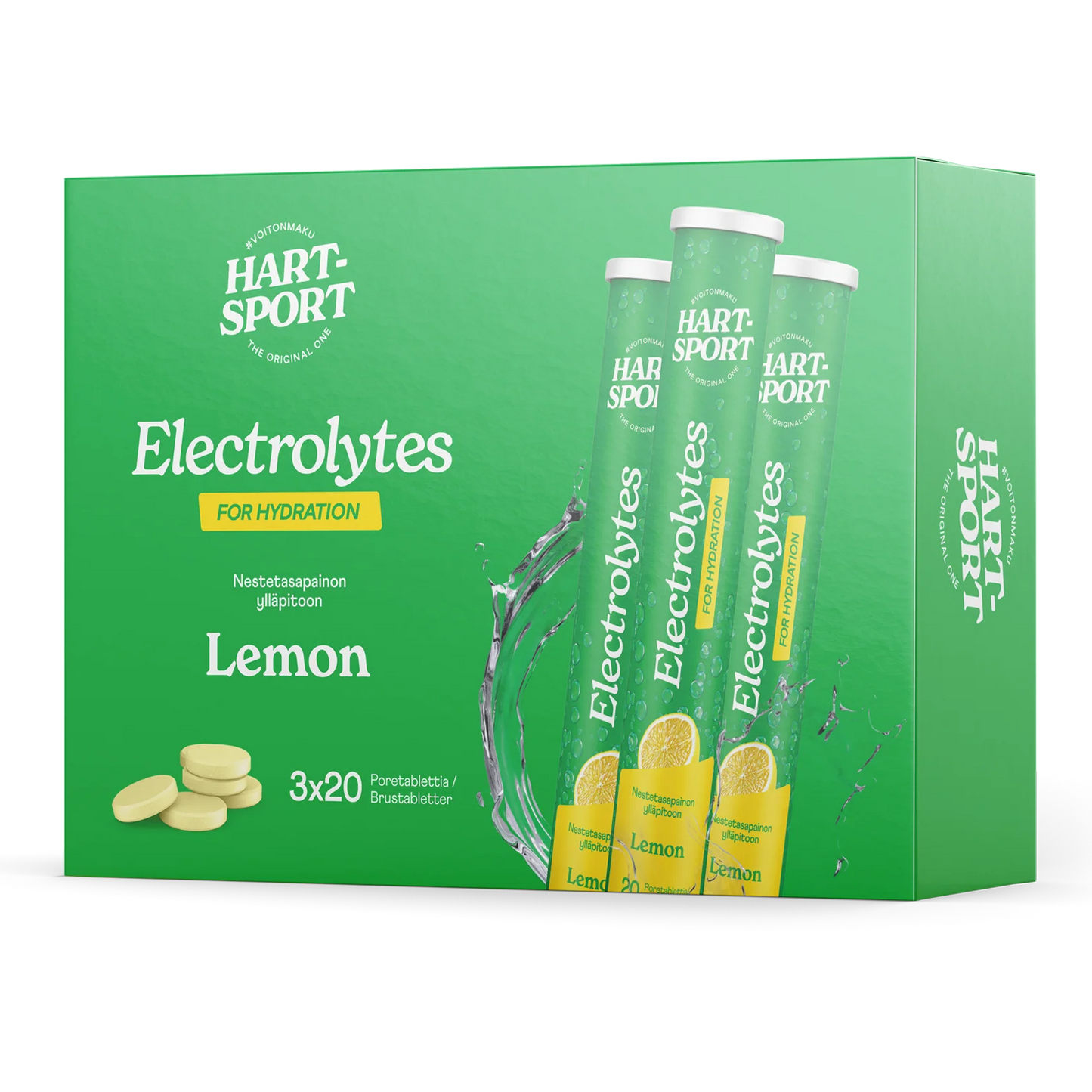 Hart-Sport Electrolytes Poretabletit 3-pack -tuotekuva pakkauksesta