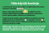 Hidasta Elämää Anna Itsellesi Mahdollisuus Asennekortit; vihreä tausta ja ohjeistavaa suomenkielistä tekstiä; kolme väriympyrää — oranssi, vihreä ja punainen — vaakarivissä; pieni kuva suorakaiteen muotoisista korteista ympyröiden lähellä; pääsisältö kertoo korttien lajittelusta, pohdinnasta ja ajattelumallin soveltamisesta niiden avulla; ei ihmisiä tai käsiä kuvassa.