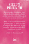 Flat rectangular image with a pink textured matte background. Center-aligned white text (Finnish) uses a clean, sans-serif font. Small white emblem located at the bottom center. No packaging, people, hands, or objects visible. Text in Finnish on a pink textured background explores experiencing a dark night of the soul, offering reflections on stillness and challenges, and asks what is awakening. The centered white text is complemented by a small white emblem at the bottom.