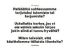 White rectangular background with black sans-serif Finnish text centered in several lines. Surface is matte with no visible borders, graphics, or logos. No packaging, people, or props present. Image shows only the legible text: Tekstiä valkoisella taustalla: Pelkäätkö suhteessamme torjutuksi tulemista tai torjumista? Uskallatko kertoa, jos et ole valmis seksiin tai jos jokin läheisyydessä ei tunnu hyvältä? Miten toivoisit, että käsittelemme tällaisia tilanteita?.