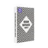A book with a striking black and white geometric pattern cover, titled Riidan Ratkaisu -Kortit by Kristiina Komulainen & Jukka Vänskä, featuring a vibrant purple sticker in the upper left corner. The cover uses large bold sans-serif text; surface finish appears matte. The item sits against a plain, light-colored background. No people or hands are present in the image.