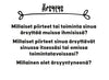 Single sheet with black Finnish text reading Ärsytys as the title and three reflective questions about what traits or actions annoy you in others and yourself, and how you act when irritated. Decorative line is placed above the questions. White matte background, no people or hands visible. Sans-serif font style used for all text. No packaging present; image appears to be a flat lay shot of the paper product.