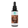 KÄÄPÄ Mushrooms Luomu Pakuri sieniuute; tumma lasinen tiputinpullo tekstillä "Kapa Mushrooms Organic Chaga Tincture", ruskea design sienikuvituksin ja teksti mainitsee Inonotus obliquuksen ja luomuainesosat; etiketti yksinkertaista valkoista ja ruskeaa groteskifonttia; pullo mattapinnalla mustalla tiputinkorkilla; tausta vaalea ja yksinkertainen, kuvassa vain tuote ilman ihmisiä.