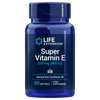Life Extension Super Vitamin E 268 mg, sininen pullo (268 mg / 400 IU), 90 gluteenitonta pehmeäkapselia auringonkukkaöljystä valmistettuna ravintolisänä; pullo sylinterimäinen, pinta mattaa ja korkki samaa sinistä sävyä; etiketissä groteskitekstiä tummansinisin ja valkoisin sävyin valkoisella pohjalla; tuote kuvattu yksinkertaista taustaa vasten, ei ihmisiä eikä muita esineitä näkyvissä.