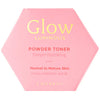 Luonkos Glow Luminous Powder Toner; vaaleanpunainen kuusikulmainen kosmetiikkapakkaus tekstillä ”Glow Luminous Powder Toner”, syvästi kosteuttava hyaluronihappo normaalille ja kypsälle iholle, valmistaja LUONKOS; pinta mattapintainen pahvia; etikettiteksti painettu tikkukirjasimella vaihtelevin painoin; pakkaus tasaisella valkoisella taustalla ilman näkyviä ihmisiä tai rekvisiittaa, kuvattu ylhäältä.