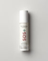 Madara SOS+ SENSITIVE Moisturiser valkoisessa pumppupullossa harmaalla taustalla