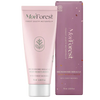 Moi Forest Microbiome Miracle Body Moisturizer; tuubi ja pakkaus Moi Forest Microbiome Miracle -vartalovoidetta metsän mikrobein ja mikrobiomia tukevin ainesosin, koko 75 ml, seisoo pystyssä valkoista taustaa vasten; molemmat mattapintaisia, tuubi keskisävyinen minimalistisella groteskitekstillä, pakkaus suorakaiteen muotoinen vastaavalla tekstillä; ei ihmisiä tai käsiä kuvassa.