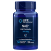 Life Extension NAD+ Cell Formula 300 mg; sininen muovipullo Life Extension NAD+ Cell Formula -tuotetta, 300 mg, sylinterinmuotoinen kiiltäväpinnalla; etuetiketti valkoinen sinisin ja kultaisin groteskitekstein, ilmoittaen 30 kasviskapselia sekä gluteenittomuuden ja solutason energiantuen; ei ihmisiä tai käsiä kuvassa, pelkistetty studiotausta.