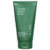 A green plastic tube with a matte finish, cylindrical shape, and flip-top cap. The label features clear sans-serif font in white and light green. Visible text: Forest Elixir Microbiome Skincare and Microbiome Strengthening Body Lotion by NOBE, enriched with microbiome-boosting ingredients and containing 150 ml or 5.07 fl oz. Plain background, no people or hands present. Studio product shot.