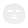 A white sheet face mask infused with hydrating ingredients, featuring cutouts for the eyes, nose, and mouth, laid flat against a plain background. The material is thin and opaque with a matte surface and smooth texture. The mask has rounded edges and is free of packaging or labels in the image. No people or hands are visible in this straightforward product shot.