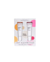 Novexpert skincare gift set features two tubes, Exfoliant Expert and Masque Expert, displayed against a white background with pink and orange color accents. Tubes are white with colored text labels and black caps; surface is matte. Typography is bold sans-serif for product names. Visible label text includes: Make a wish! I WISH a baby soft skin in 20 minutes.