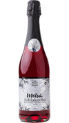 A bottle of Metsä Juhlakuohu, a Finnish sparkling berry drink, with a silver label and black foil on the neck. The bottle is made of glass with a glossy finish and has a standard cylindrical shape. The label contains illustrations of berries and leaves in color, with legible text in bold sans-serif font. White background, no people present.